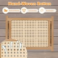 thumbnail image 6 of Costway Ottoman Footstool Natural Teak Wooden Foot Rest with Handwoven Rattan Indoor, 6 of 8