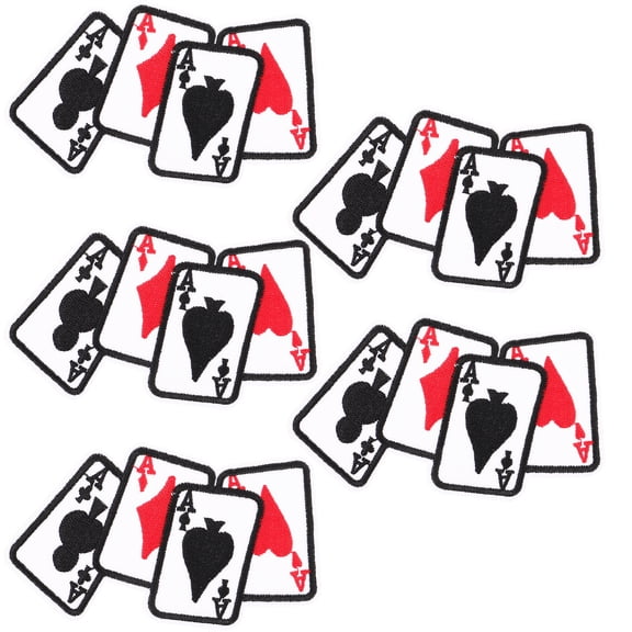 HEMOTON  5 Pcs Patches for Clothes Iron Adults Embroidery Poker Applique