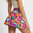 thumbnail image 4 of Arlun Womens Tennis Skorts for Women with Pockets Inner Shorts Fashion Geometrical Print High Waisted Flowy Athletic Golf Skorts for Running Workout Sports Summer Casual Wear 3-Hot Pink M, 4 of 5