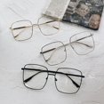 thumbnail image 1 of Gafas cuadradas de metal con montura vintage, polígono artístico, espejo plano, gafas cuadradas con montura grande, 1 of 4