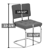 Breuer Chair Company Aurora Cushion Seat & Cushion Back Bauhaus Cantilever Side Chair w/ Chrome-Plated Steel Frame & Grisu 801 Green Fabric