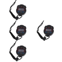 Raindrops 4pcs Digital Professional Handheld Stopwatch Sports Chronograph Timer with Alarm Feature for Kids Fitness and Referees