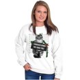 thumbnail image 4 of Cat Knocked Down the Christmas Tree Unisex Plus Fleece Graphic Sweatshirt Brisco Brands 2X, 4 of 5