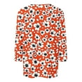 thumbnail image 4 of Wanfds Hauts de Mode Orange pour Femmes Tendance Été 2024 Col Rond Manches Trois-Quarts S, 4 of 5