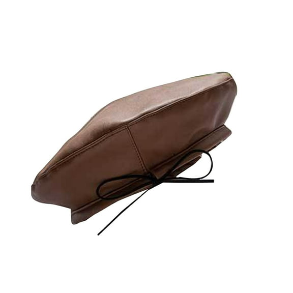 ZPAQI Adjustable Artist Hat Women PU Leather Beret Fit for Outdoor Travel Vacation