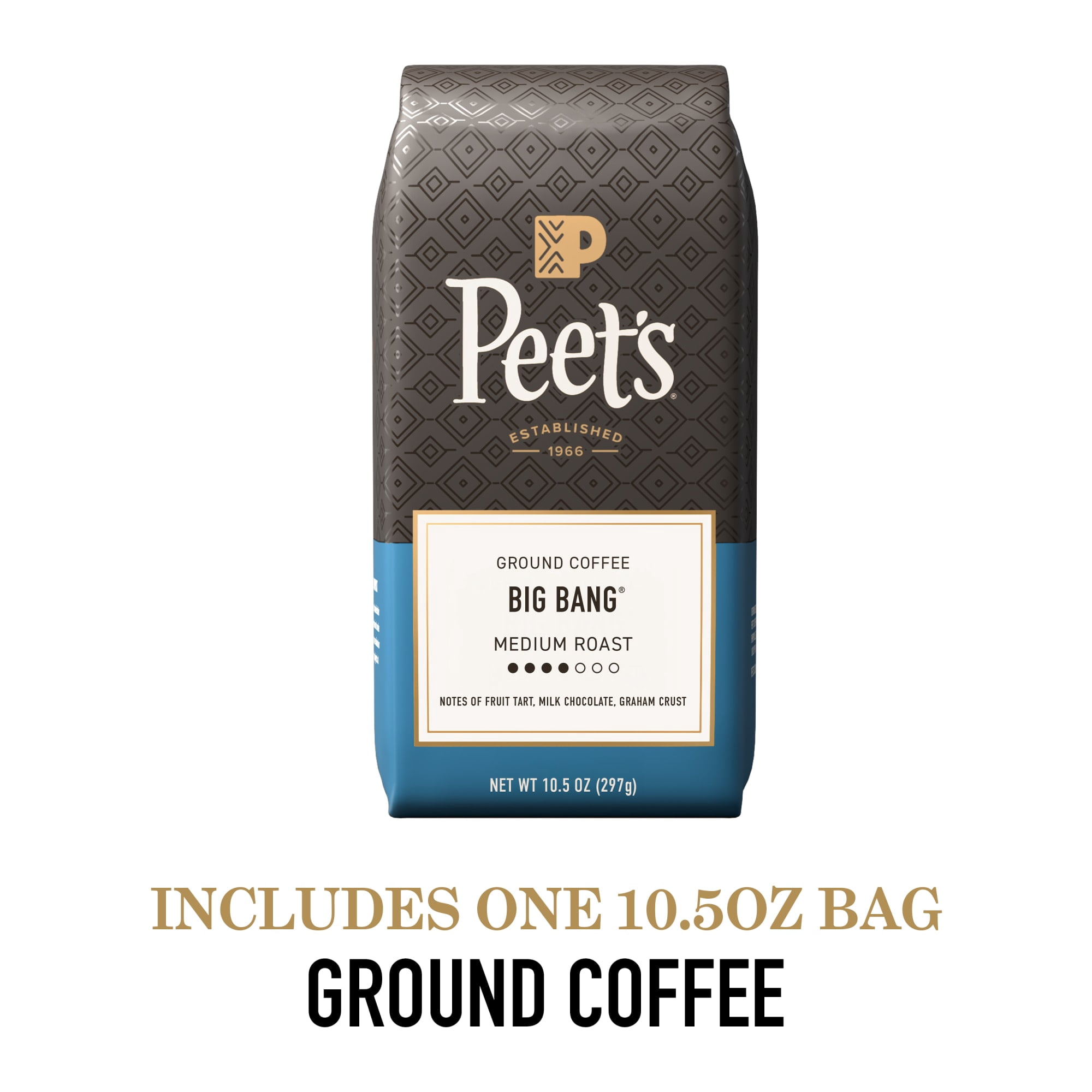 Peet's Coffee Big Bang Premium Medium Roast Ground Coffee, Arabica, 10.5 oz