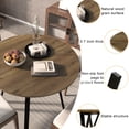 thumbnail image 3 of 36.48 Inch Round Kitchen Table, Metal Black Legs, Brown , Modern Ambiance For 2-4 People Dining Table Inch, Top, Appeal Diners, 3 of 6