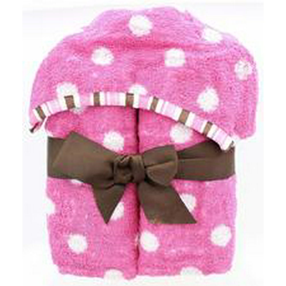 Polka Dots Kids Hooded Bath Towel Pink