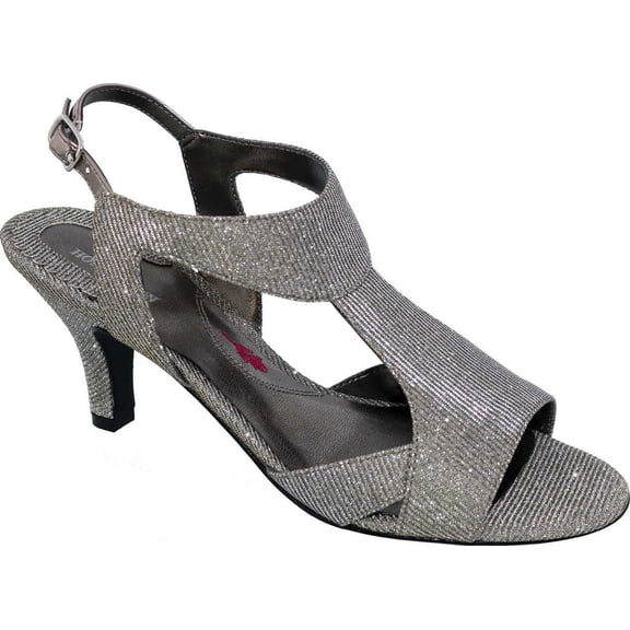 Women's Ros Hommerson Lucky Slingback Sandal Silver Irridescent Fabric 9.5 WW