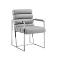 thumbnail image 2 of Madisen PU Leather Dining Chair with Chrome Frame (Set of 2), Grey, 2 of 6