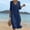Navy, variant on Ayolanni V-Neck Fall Dresses for Women Cutout Cotton Linen 3/4 Sleeve Solid Maxi A-Line Dress Plain Holiday Casual Sundress Blue L