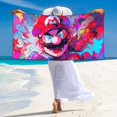 thumbnail image 4 of Lsque Mario Pattern Microfiber Bath Beach Towel Silver Fox Velvet Beach Towel Oversized Quick Dry Absorbent for Pool Swimming Bathroom 27.5x55in, 4 of 5