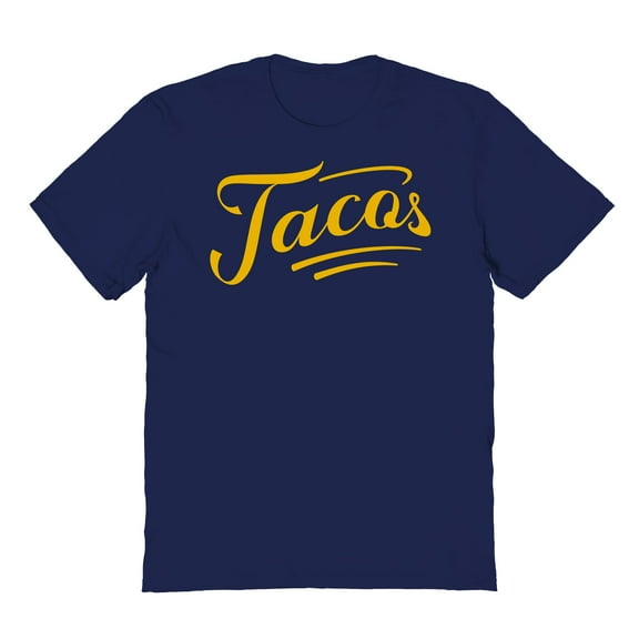 Tacos Humor Graphic Navy Men's Cotton T-Shirt