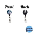 thumbnail image 3 of Abstract Purple Blue Moon Landscape Retractable Reel ID Badge Key Card Name Tag Holder with Clip, 3 of 6