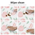 thumbnail image 6 of YFYANG Round Fitted Table Cloth, Waterproof Pink Watercolor Peach Doodle Pattern Polyester Table Cover, Indoor Outdoor Decorative Tablecloths with Elastic Edge, 6 of 7