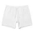 thumbnail image 6 of Mifsaly Mens Beach Shorts Square Cut Ribbed Swim Trunks Llightweight Quick Dry Vacation Swimming Surfing Bathing Suits White,M, 6 of 7