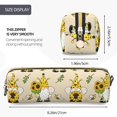 thumbnail image 3 of Fotbe Gnomes Bees And Sunflowers Estuche para Lápices de Cuero con Estampado, Estuche con Cremallera Resistente, Organizador Compacto y Elegante para Papelería, 3 of 7