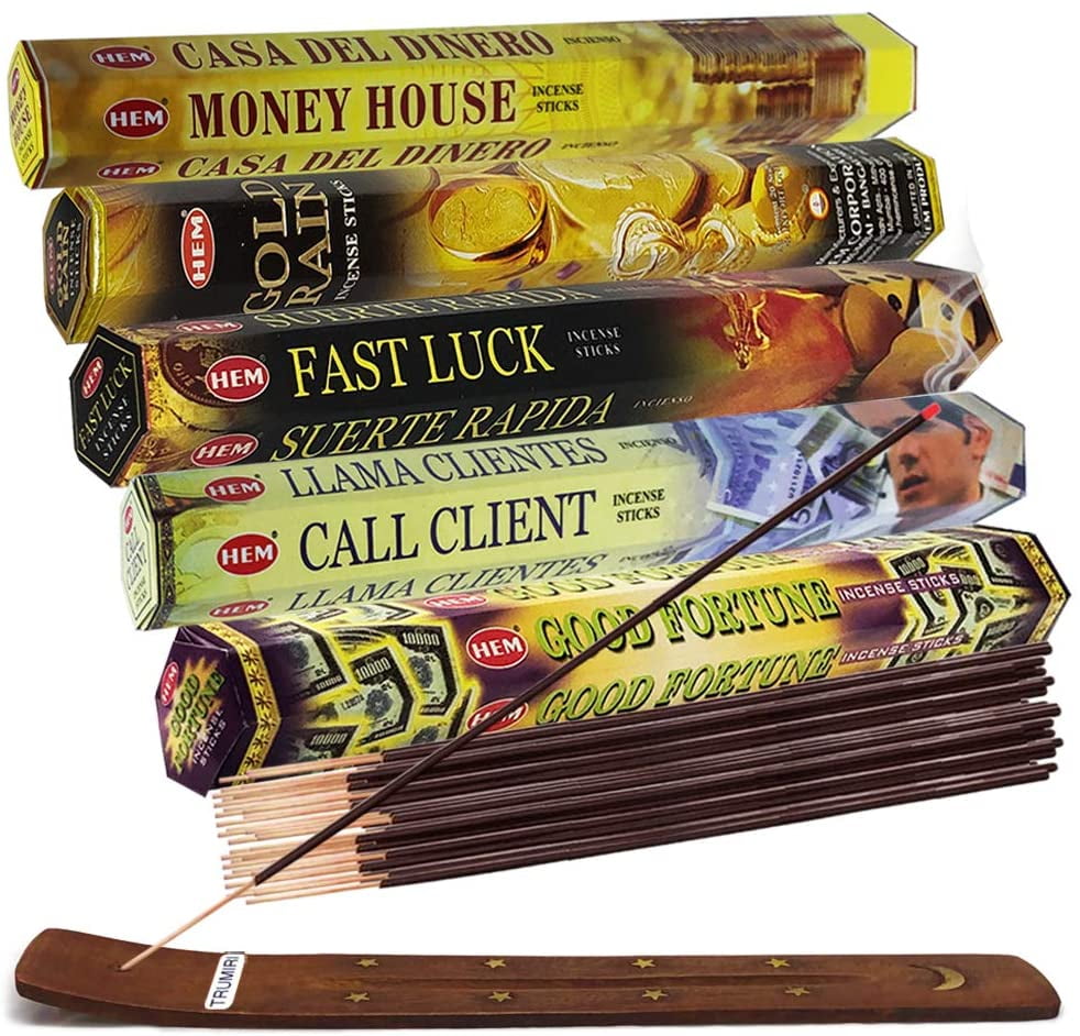 Hem Incense Sticks Variety Pack 6 And Incense Stick Holder Bundle With