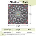 thumbnail image 2 of 34x34 Inch Square Tablecloth with Elastic Border, Bohemian Floral Print for Card Tables and Outdoor Entertainment, 2 of 6