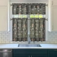 thumbnail image 3 of Mushroom (47) Kitchen Curtain Valance 3 Piece Home Curtains and Valance Set Curtain Sink Window Decor Window Treatment Tier 27.5x36 Length, 3 of 6