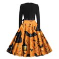 thumbnail image 3 of Blmnix Prom Dresses Women Dresses Tent Cocktail Dress Party Dresses Under Dresses Long Sleeve Crew Neck Cocktail-Length Casual Dresses for Women,XXL, 3 of 3