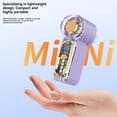 thumbnail image 4 of Mini Handheld Fan, Personal Ice Cooling Fan, Rechargeable Powerful Fan, Compact Pocket Fan, Portable Air Cooler with Digital Display and LED Light for Outdoor Travel Office Home Summer Use, Purple, 4 of 5