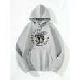 thumbnail image 3 of Skull Cocconut Tree Skeleton Inspirational/Christian Mens Graphic Hoodie Sweatshirt, Gray, Small, 3 of 9