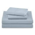 thumbnail image 1 of ENSEMBLE DE DRAPS EN PERCALE UNIS 4 PIÈCES BLEU BLEUET, GRAND LIT – BEAUTIFUL PAR DREW BARRYMORE, 1 of 5