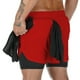thumbnail image 2 of Pantalones cortos deportivos de camuflaje para hombre, 2 en 1, doble cubierta, secado rápido, para gimnasio, Fitness, entrenamiento, talla grande, M-5XL, 2 of 5