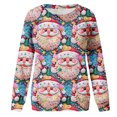 thumbnail image 6 of BiZtdJrK Ofertas Flash Womens Long Sleeve Christmas Shirts Funny Cute 3D Print Pullover Sweatshirts Casual Crewneck Plus Size Fall Tops Light Blue 4XL, 6 of 8