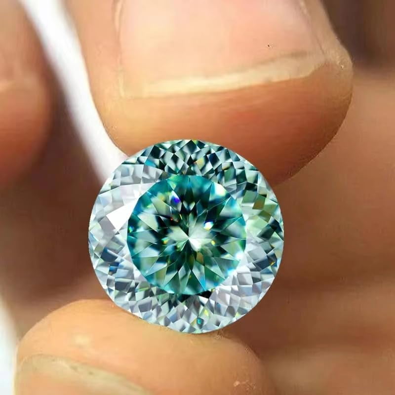 Natural Blue Moissanite Loose Stones, Portuguese Cut Gemstone, VVS1/FL Lab Diamond, Cut Gem for Jewelry Making 1.0ct-3.0ct with Certificate