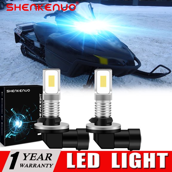 SHENKENUO 2X 881 Ice Blue LED Headlight for Arctic Cat Crossfire 800 Sno Pro EFI 2007-11 Bulbs,C04