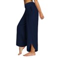 thumbnail image 2 of Women Mid Waist Wide Leg Pants Casual Cropped Trousers Lounge Yoga Pants for Leisure Holiday, 2 of 6