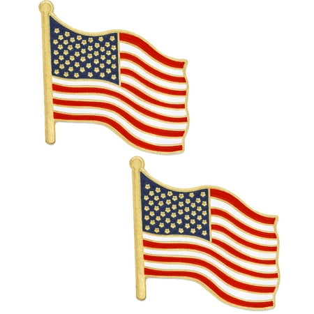 PinMart's BUY ONE GET ONE FREE American Flag Patriotic Enamel Lapel Pin