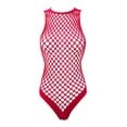 thumbnail image 1 of Aislor Lingerie Résille pour Femmes Body Transparent Monokini une Pièce Maillot de Bain Rouge Taille Unique, 1 of 5