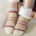 thumbnail image 6 of Nestiefly Fuzzy Slipper Socks for Women with Grip Dots, Non Slip Cozy Winter Gifts | Plush Sherpa Lining, Stretch Knit Beige, 6 of 7