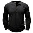 thumbnail image 3 of DDAPJ pyju Cotton Henley Shirt for Men 2026 , Long Sleeve Crewneck Button Shirt Casual Washed T-shirt Solid Basic Workout Tops, 3 of 7