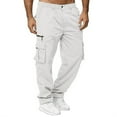 thumbnail image 2 of Qopobobo Men'S Pants Men Pants Casual Men's Utility Flex Cargo Pants, Classic-Fit Casual Stretch Work Pants, Water Resistant Lightweight Tactical Hiking Pants Light Gray,L, 2 of 6