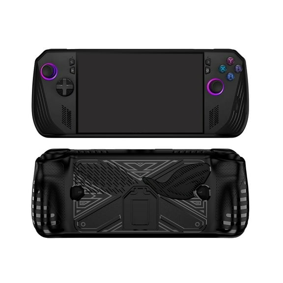 TPU Soft Protective Case for ROG ALLY X Gaming Console TPU Case with Stand, Game Console Skin Cover Drop-Proof Protector Slim Stand Sleeve