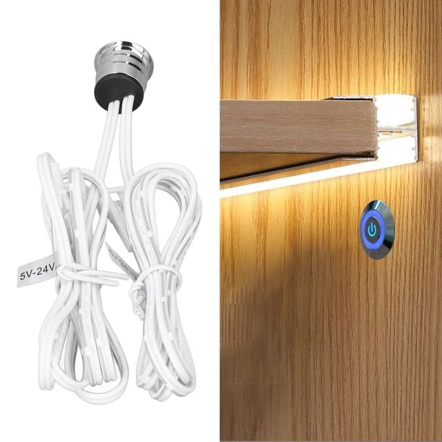 Touch Lamp Switch, Blue Light Display Embedded Installation Touch Button Low Voltage Connection Cabinet Lamp Switch For Wardrobes For Cabinet