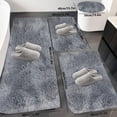 thumbnail image 4 of 4-Piece Mixed Color Bath Mat Set Velvet Fleece Foam Non-Slip Washable Bathroom Rugs Soft Water Absorbent Toilet Mats Universal Modern Decor Black Blue Red Stylish Finds for Less, 4 of 9