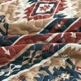 thumbnail image 6 of Chezmoi Collection Flint 3-Piece Southwestern Rustic Quilt Set Queen, Multicolor Red Blue White Tan Gray Printed Microfiber Lightweight Bedspread Set for All season, 6 of 9