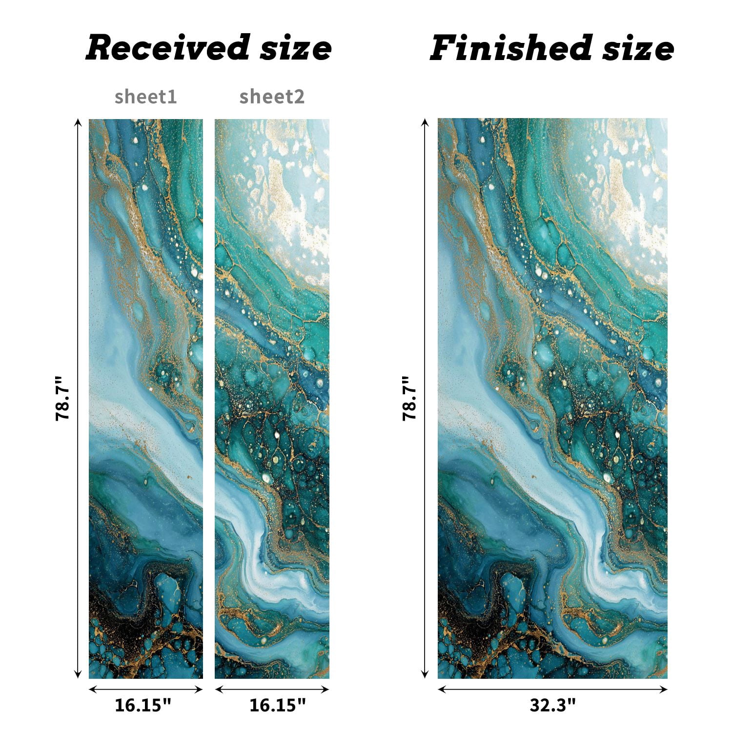 Self Adhesive Vinyl Refrigerator Wrap Set Navy blue White Streaks Ocean Waves spilled Water Ink Door Mural Removable Fridge Sticker Peel and Stick&nbsp;Full Door Cover Decal Kitchen Bar Decor