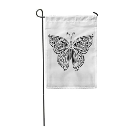 SIDONKU Fly Butterfly Creative Bohemia Tickets Congratulations Branding Label Black Garden Flag Decorative Flag House Banner 12x18 inch