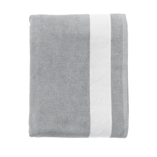 SOLS - Toalla de playa de algodón modelo Lagoon (Gris Puro/Blanco)