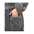 thumbnail image 5 of Robes for Women, LOFIR Long Womens Robes, Soft Fluffy Fleece Bath Robe with Front Pocket, Winter Warm Plush Lapel Women's Robes, Adjustable Belt, Grey, S/M, 5 of 8