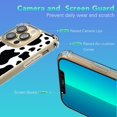 thumbnail image 3 of FFIY Clear Case Compatible with iPhone 12 Case/iPhone 12 Pro Case 6.1 Inch, Soft Flexible TPU+Hard pc Panel Shockproof Cover Male Women Cow Print Pattern Phone Case (Black White), 3 of 8
