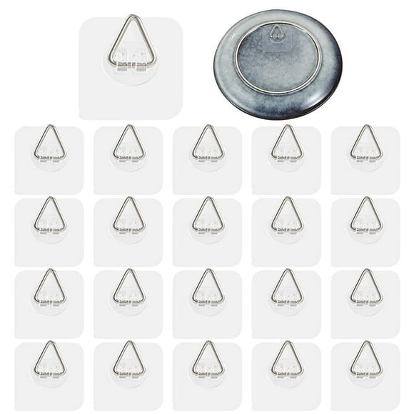 Colgadores de pared DIDUDIDU, adhesivo invisible, 6 x 6 cm (paquete de 20)