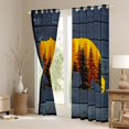 thumbnail image 4 of Feelyou Jungle Bear Print Black Out Curtains, Vintage Blue Cabin Curtains Pack of 2 (42x63 Each), Rustic Farmhouse Theme Bedroom Curtains, Window Curtains Bedroom Decor, 4 of 7