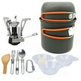 thumbnail image 1 of Adventure Ready: Camping Cookware Set, Compact Design Folds, Stainless Steel Kettle Plates Spoon, Non-stick Lightweight, Portable Carabiner For Outdoor Cooking, Hiking, Backpacking, 1 of 6